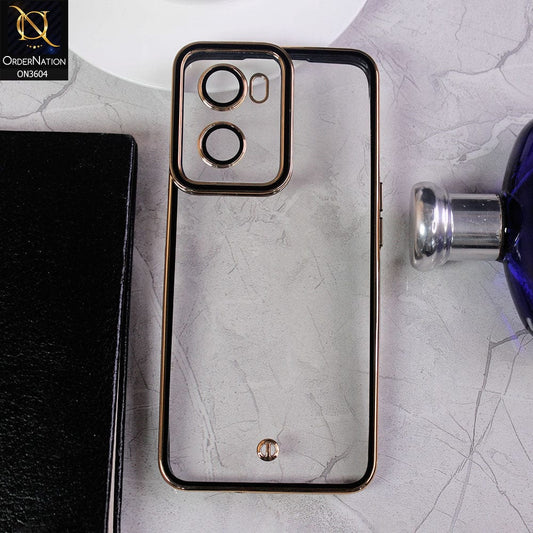 Oppo A57s Cover - Black - New Electroplated Side Borders Camera And Lense Protection Case