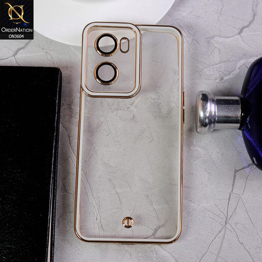 Oppo A57e Cover - White - New Electroplated Side Borders Camera And Lense Protection Case
