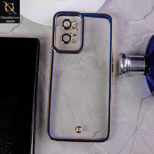 Oppo A36 Cover - Blue - New Electroplated Side Borders Camera And Lense Protection Case