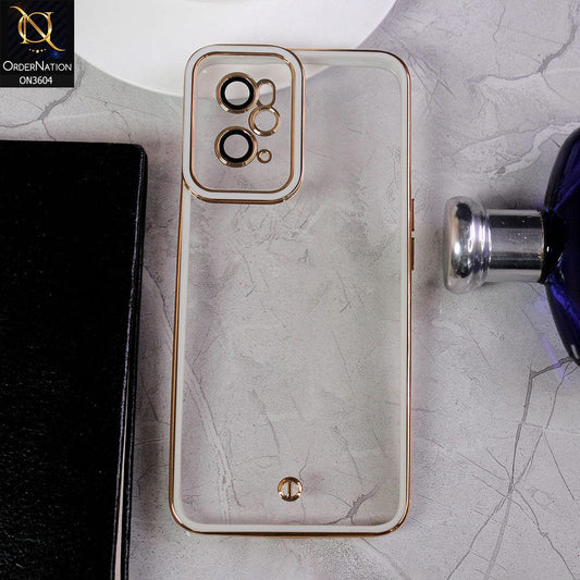 Oppo A36 Cover - White - New Electroplated Side Borders Camera And Lense Protection Case