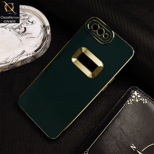 Oppo A3s Cover - Green -  All New Electroplating Borders With Logo Hole Protective Soft Silicon Case