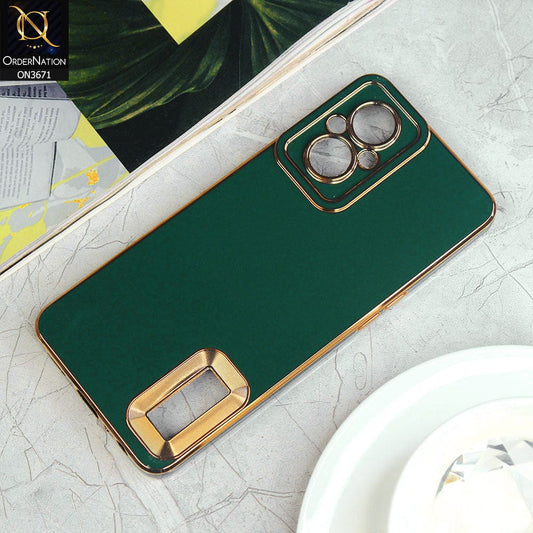 Oppo Reno 7Z 5G Cover - Green - All New Electroplating Borders With Logo Hole Protective Soft Silicon Case