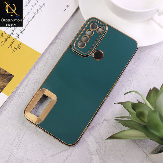Xiaomi Redmi Note 8 Cover - Green - All New Electroplating Borders With Logo Hole Protective Soft Silicon Case