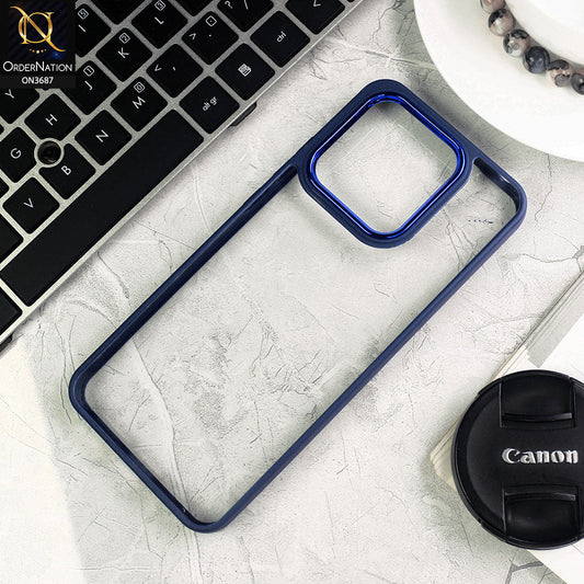 Xiaomi Redmi 10C Cover - Blue - New Electroplating Camera Ring Colored Soft Silicon Borders Protective Clear Back Case