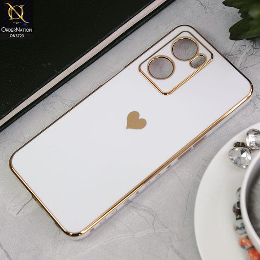 Oppo A77s Cover - White - New Electroplating Borders  Camera Protection Soft Silicon Case