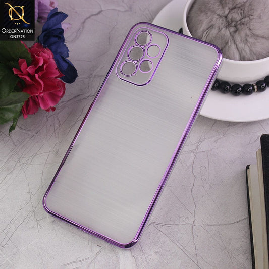 Samsung Galaxy A23 5G Cover - Purple - New Trendy Glossy Border With Camera Protection Soft Silicon Case