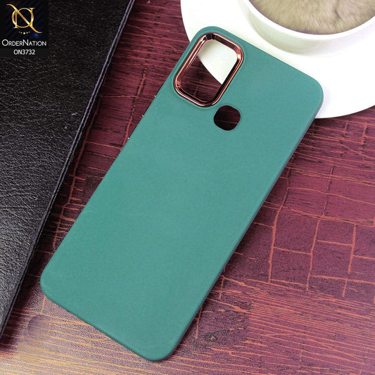 Infinix Hot 11 Play Cover - Green - Electroplated Camera Border Soft Silicon Case