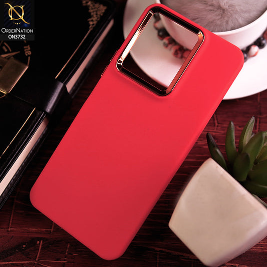 Vivo Y22s Cover - Red -Electroplated Camera Border Soft Silicon Case
