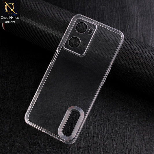 Oppo A77s Cover - Transparent - New Gradient Shaded Logo Hole Camera Lense Protection Soft Silicon Case