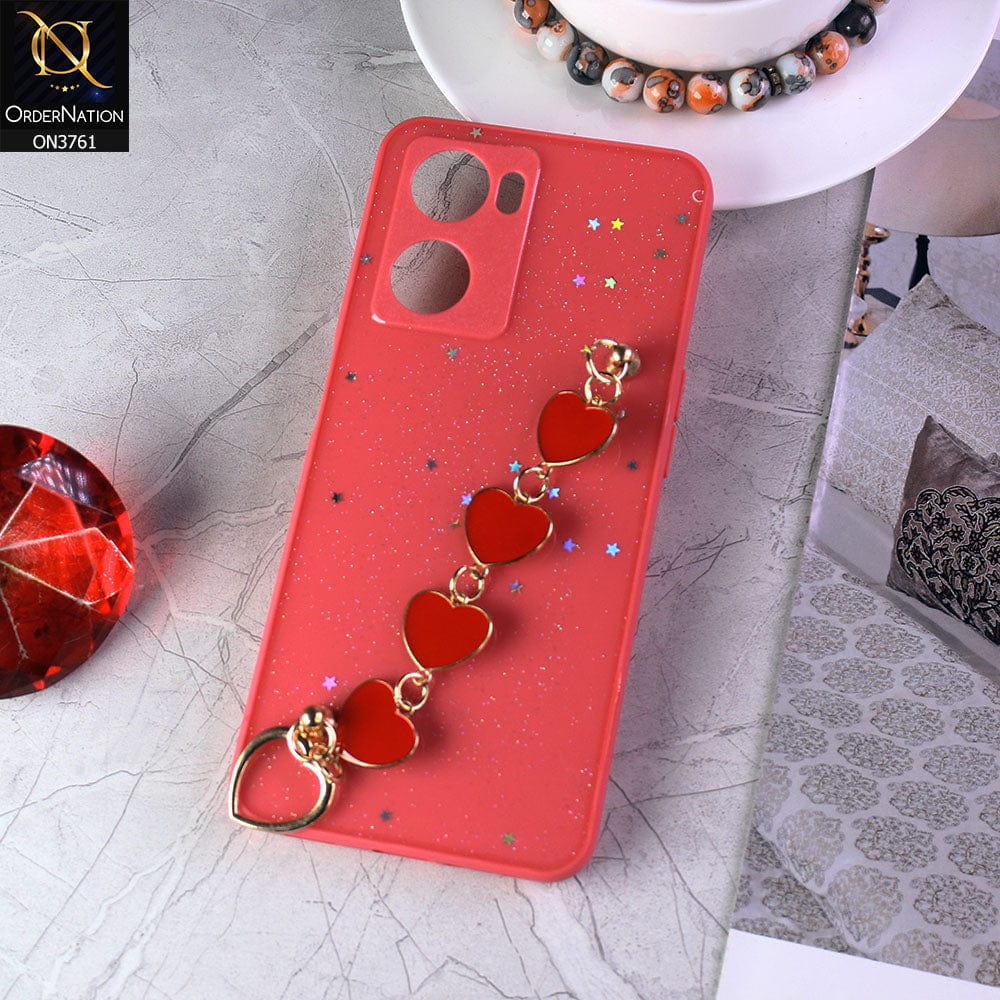 Oppo A77 4G Cover Peach Shiny Glitter Candy Color Soft Border