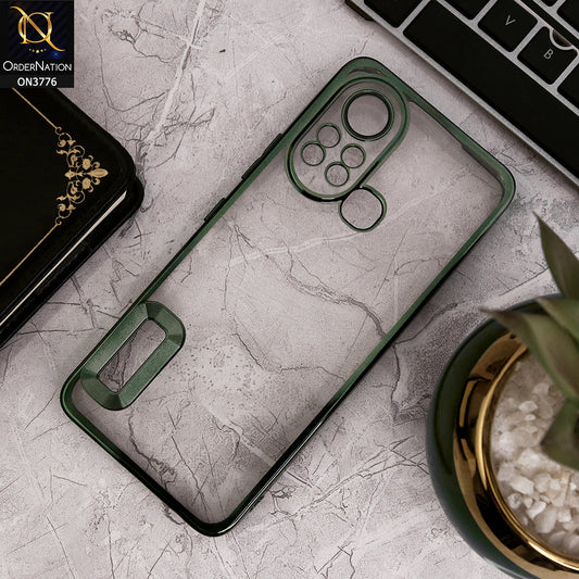 Infinix Hot 11s - Green - Electroplating Borders Logo Hole Camera Lens Protection Soft Silicone Case