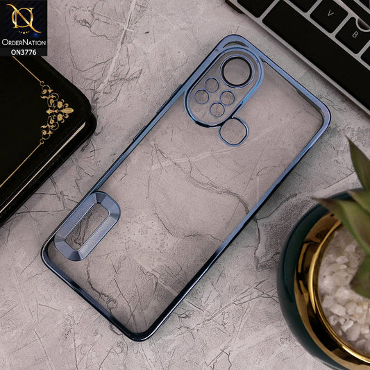 Infinix Hot 11s - Sierra Blue - Electroplating Borders Logo Hole Camera Lens Protection Soft Silicone Case