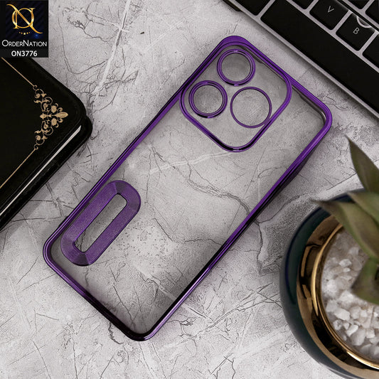 Tecno Spark 10 - Purple - Electroplating Borders Logo Hole Camera Lens Protection Soft Silicone Case