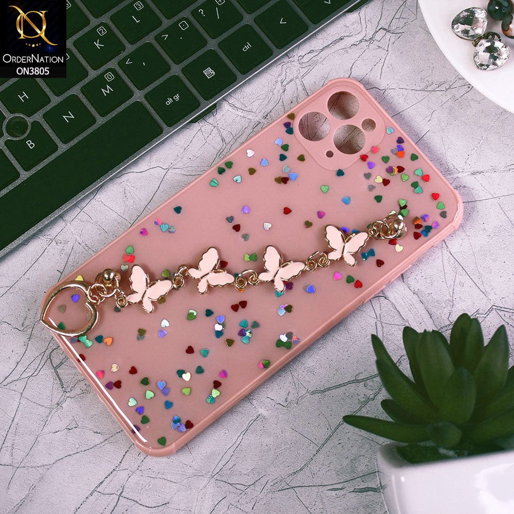 iPhone 11 Pro Max Cover Pink Shiny Glitter Candy Color Soft