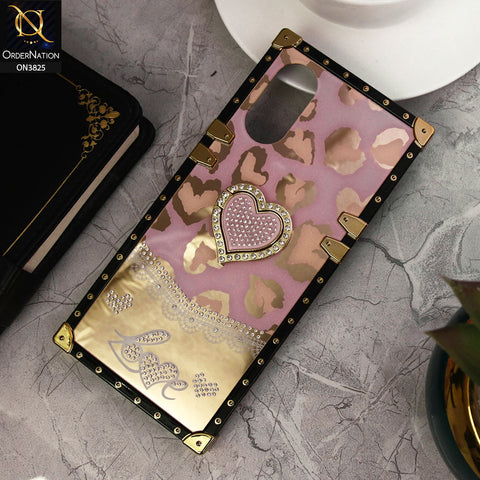 Oppo A17k Cover - Design1 - Heart Bling Diamond Glitter Soft TPU Trunk Case With Ring Holder