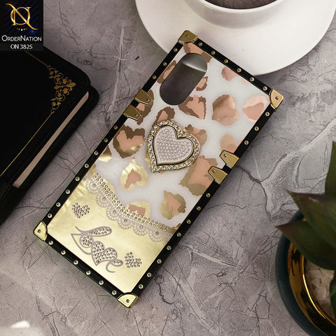 Oppo A17k Cover - Design2 - Heart Bling Diamond Glitter Soft TPU Trunk Case With Ring Holder
