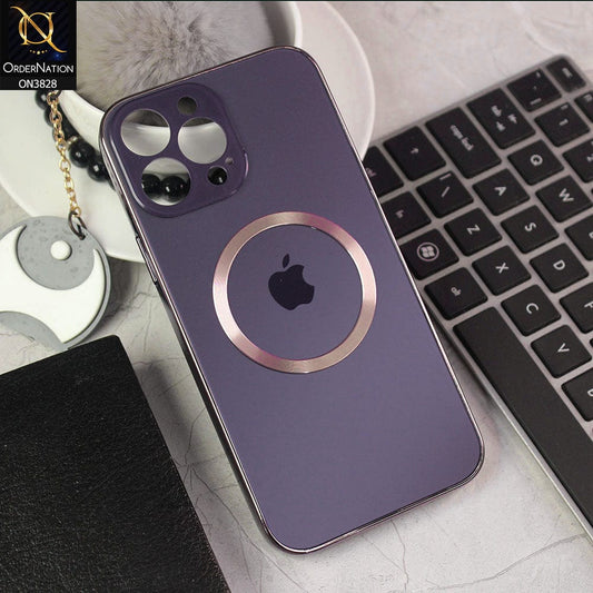 iPhone 13 Pro Max Cover - Purple - New MagSafe Electroplating Borders With Camera Bumper Hard Back Protective Case
