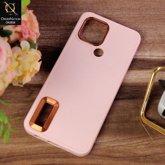Xiaomi Redmi A1 Plus Cover - Pink - New Soft Silicone Electroplating Camera Ring Chrome Logo Hole Case