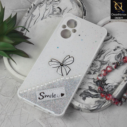 Oppo F21 Pro 5G  Cover - White - New Shine Soft Borders Camera Bumper Protection Glossy Logo Hole Case