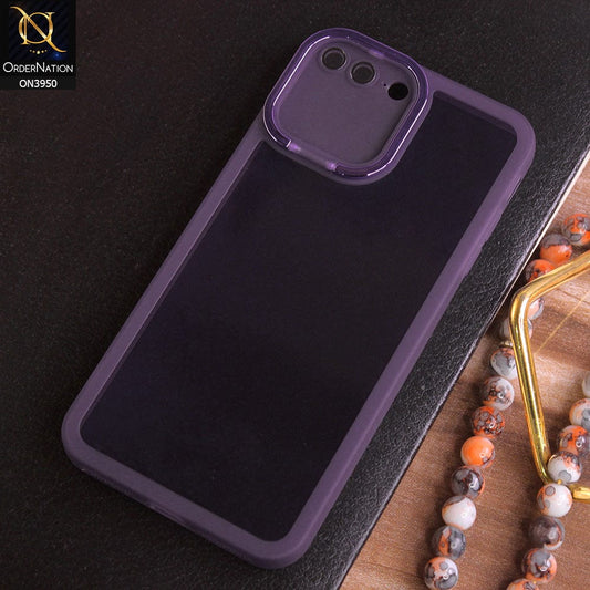 iPhone 8 Plus / 7 Plus Cover - Purple - New Camera Stand Soft Silicone Borders Clear Back Case With Camera Lense Protection