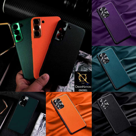 Oppo Reno 5 4G Cover - Orange - ONation Classy Leather Series - Minimalistic Classic Textured Pu Leather With Attractive Metallic Camera Protection Soft Borders Case
