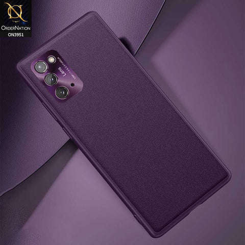 Samsung Galaxy Note 20 Ultra Cover - Purple - ONation Classy Leather Series - Minimalistic Classic Textured Pu Leather With Attractive Metallic Camera Protection Soft Borders Case