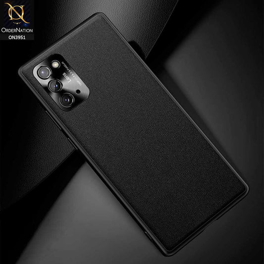 Samsung Galaxy Note 20 Ultra Cover - Black - ONation Classy Leather Series - Minimalistic Classic Textured Pu Leather With Attractive Metallic Camera Protection Soft Borders Case