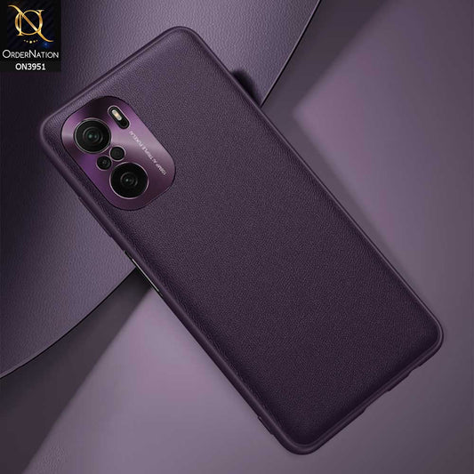 Xiaomi Mi 11i Cover - Purple - ONation Classy Leather Series - Minimalistic Classic Textured Pu Leather With Attractive Metallic Camera Protection Soft Borders Case