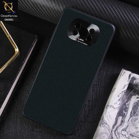 Xiaomi Poco X3  Cover - Green - ONation Classy Leather Series - Minimalistic Classic Textured Pu Leather With Attractive Metallic Camera Protection Soft Borders Case