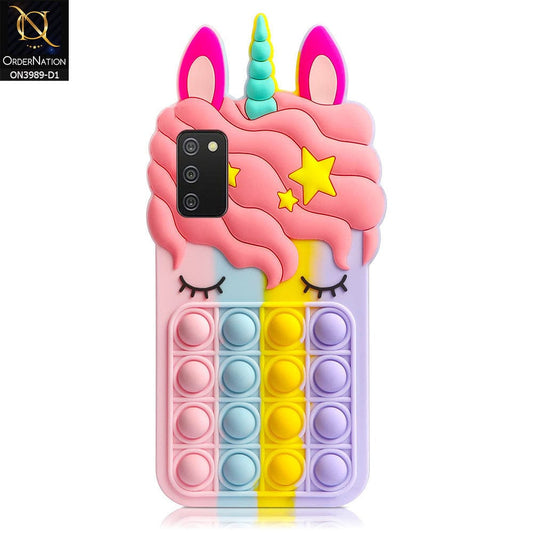 Samsung Galaxy A02s Cover - Design 1 - 3D Cute Cartoon POP It Bubble Relieve Stress Soft Case