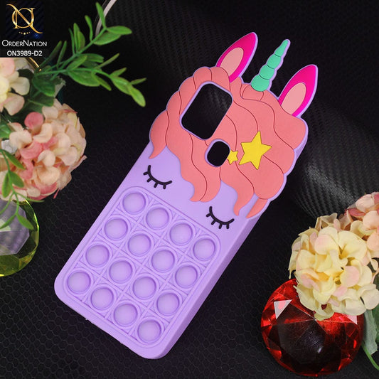 Samsung Galaxy A21s Cover - Design 2 - 3D Cute Cartoon POP It Bubble Relieve Stress Soft Case