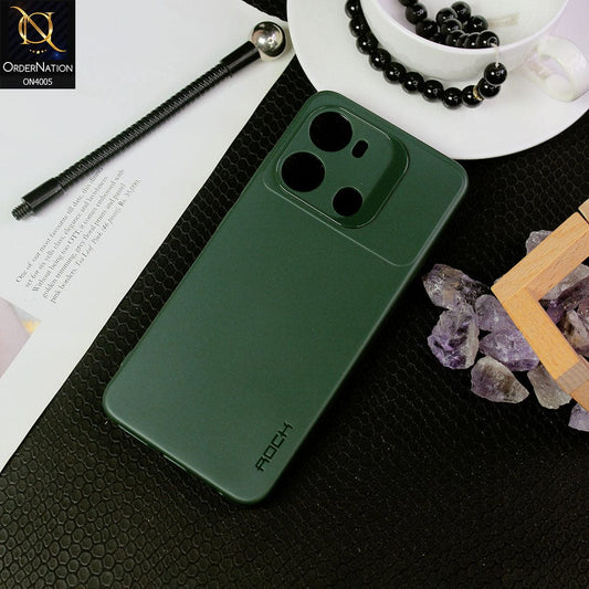 Itel P40 Cover - Green - New Hybrid Rock Soft Silicon Case With Shiny Camera Ring