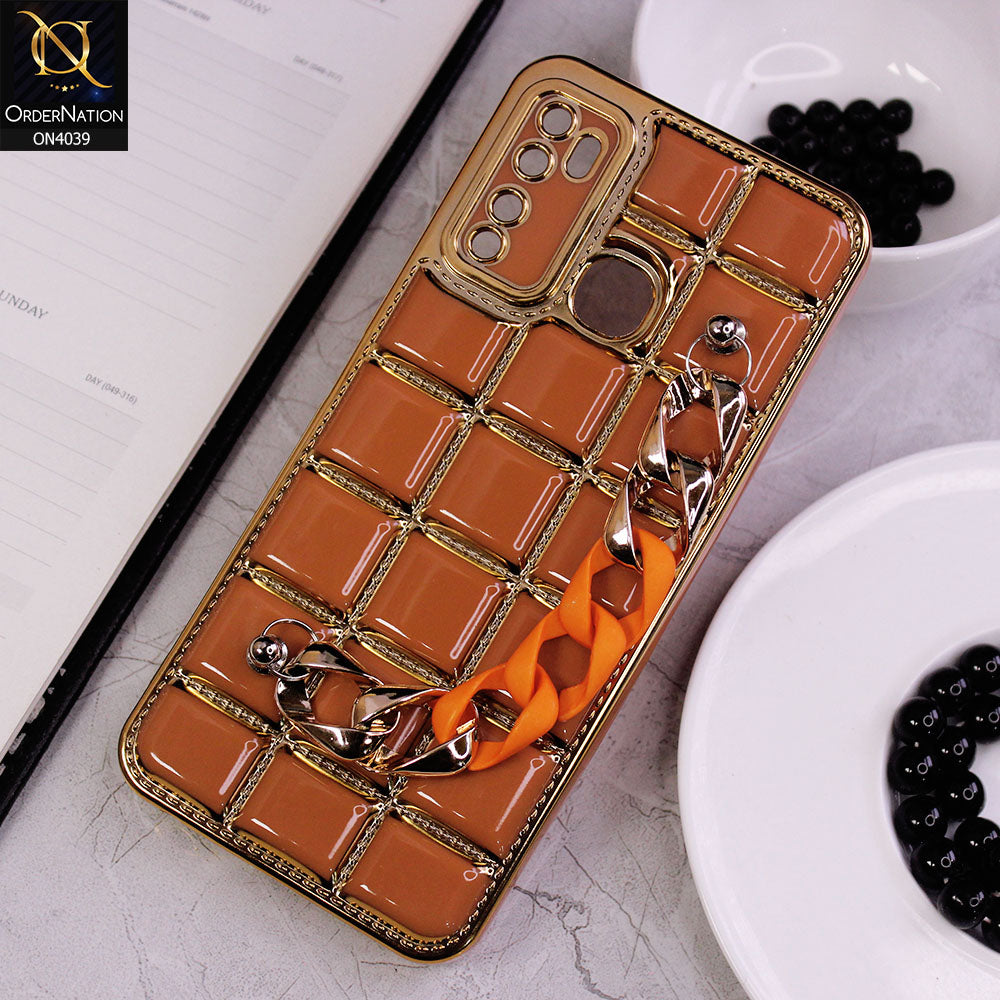 Tecno Spark Cover Brown New Electroplated Soft Silicone