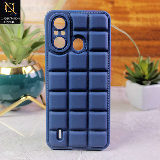 Itel A49 Play Cover - Blue - New Soft Silicon Fashion Case With Fancy Camera Ring & Logo Hole