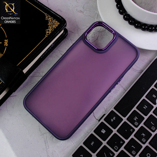 iPhone 13 Cover - Purple - Pc + Tpu Anti Scratch Space II Collection With Fancy Camera Ring Soft Case