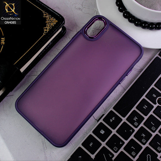 iPhone XS Max Cover - Purple - Pc + Tpu Anti Scratch Space II Collection With Fancy Camera Ring Soft Case