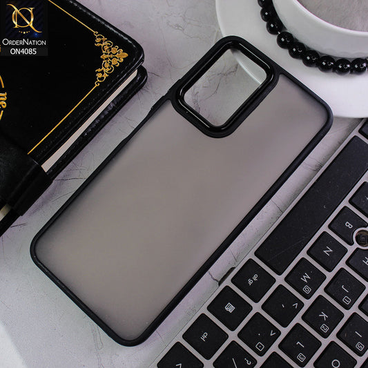 Vivo Y33s Cover - Black - Pc + Tpu Anti Scratch Space II Collection With Fancy Camera Ring Soft Case