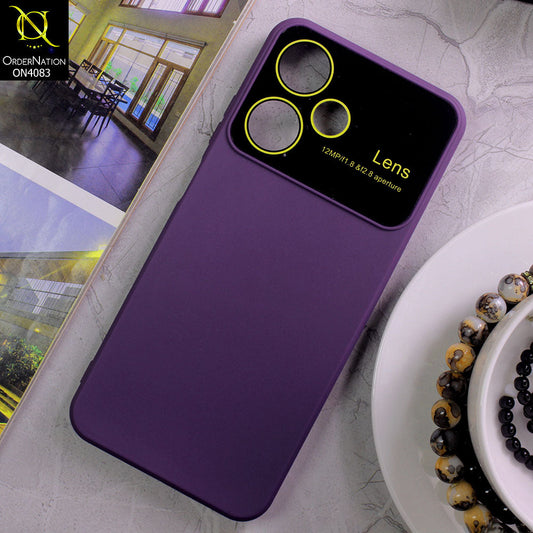 Infinix Hot 30 Play - Purple - Glass Lense Ultra Camera Protection Soft Silicon Case