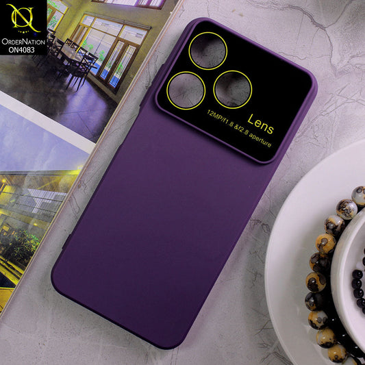 Tecno Spark 10C Cover - Purple - Glass Lense Ultra Camera Protection Soft Silicon Case