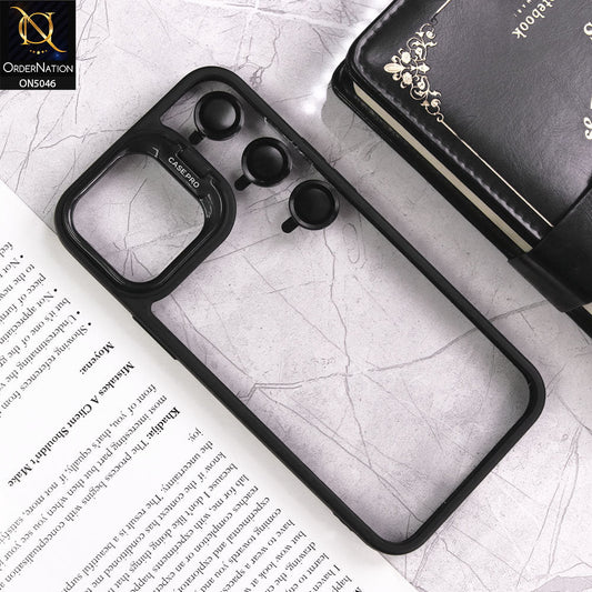 iPhone 13 Pro Cover - Black - Trendy Case Pro Classic Camera Stand Soft Case With Camera Ring Protectors