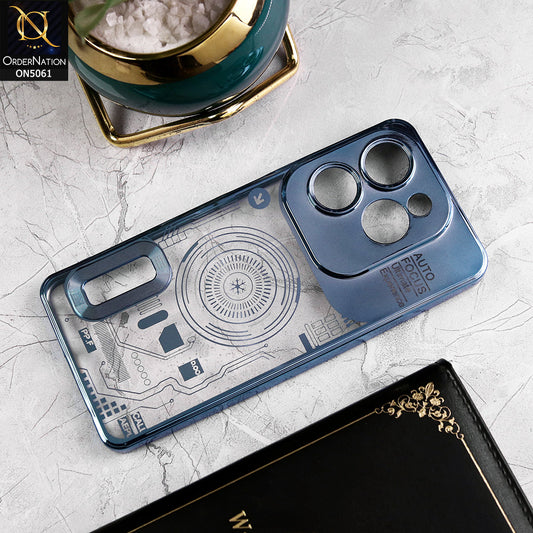 Infinix Hot 40 Pro Cover - Sierra Blue - New Design Electroplating Soft TPU Cases With Camera Protection