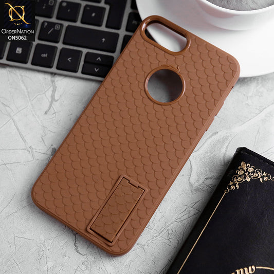 iPhone 8 Plus / 7 Plus Cover - Brown - J-Case Dragon Fins Series - Soft TPU Protective Case With Kickstand Holder