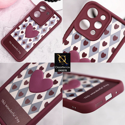 Infinix Hot 40i Cover - Red - Trendy 3D Love Heart Soft Case With Camera Protection