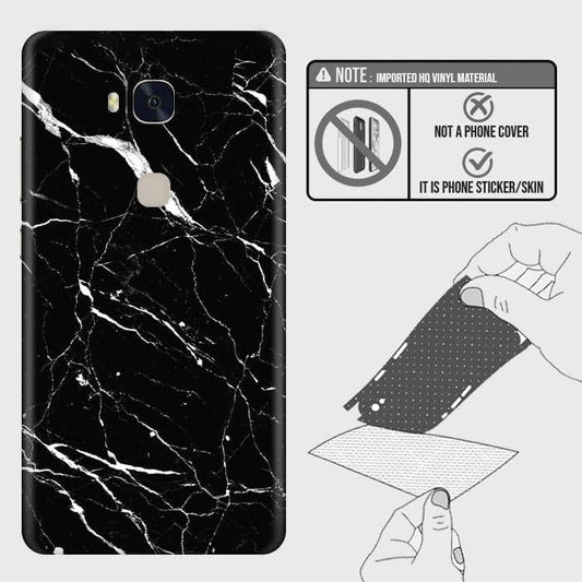 Huawei Honor 5X Back Skin - Design 6 - Trendy Black Marble Skin Wrap Back Sticker