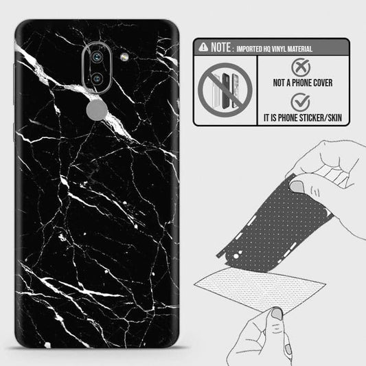 Huawei Honor 6X / Mate 9 Lite Back Skin - Design 6 - Trendy Black Marble Skin Wrap Back Sticker