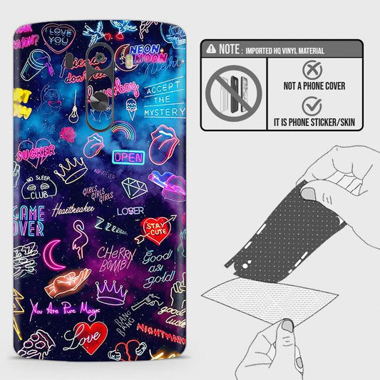 LG G3 Back Skin - Design 1 - Neon Galaxy Skin Wrap Back Sticker