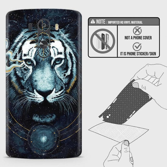 LG G3 Back Skin - Design 4 - Vintage Galaxy Tiger Skin Wrap Back Sticker