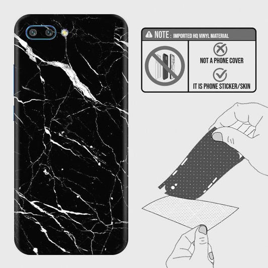 Huawei Honor 10 Back Skin - Design 6 - Trendy Black Marble Skin Wrap Back Sticker