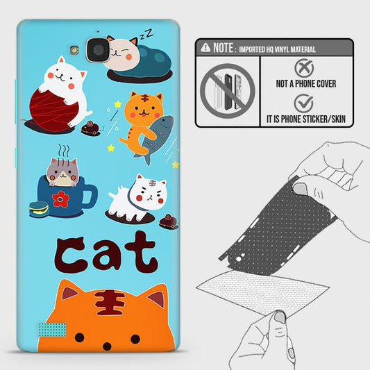 Huawei Honor 3C Back Skin - Design 3 - Cute Lazy Cate Skin Wrap Back Sticker