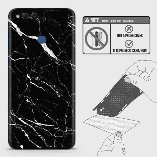 Huawei Honor 7X Back Skin - Design 6 - Trendy Black Marble Skin Wrap Back Sticker